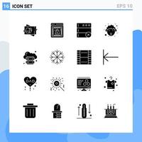 16 Creative Icons Modern Signs and Symbols of infrastructure cloud database sheep easter Editable Vector Design Elements