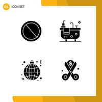 4 Creative Icons Modern Signs and Symbols of bin light trash bath lamp Editable Vector Design Elements