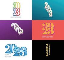 Big Set of 2023 Happy New Year logo text design 2023 number design template vector