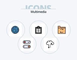 Multimedia Line Filled Icon Pack 5 Icon Design. . . traffic. setup. box vector