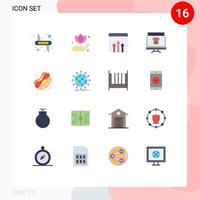 16 Universal Flat Colors Set for Web and Mobile Applications shopping marketplace business marketing report Editable Pack of Creative Vector Design Elements