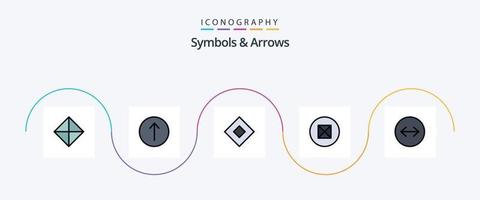 Symbols and Arrows Line Filled Flat 5 Icon Pack Including . swipe. soap. horizontal swipe. beliefs vector