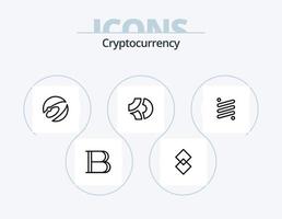 paquete de iconos de línea de criptomonedas 5 diseño de iconos. cripto. moneda mundial. moneda. moneda criptográfica. moneda vector