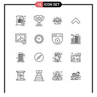 16 Thematic Vector Outlines and Editable Symbols of up person trophy leadership executive Editable Vector Design Elements