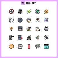 Set of 25 Modern UI Icons Symbols Signs for discount badge infection virus bacteria Editable Vector Design Elements