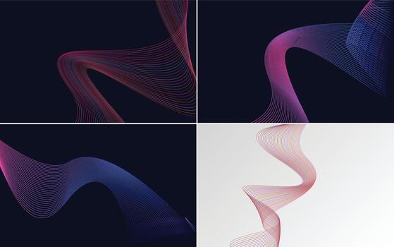 paquete de fondo de presentación abstracta de curva de onda moderna vector