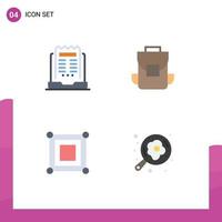 4 Thematic Vector Flat Icons and Editable Symbols of business board newsletter multimedia corner Editable Vector Design Elements