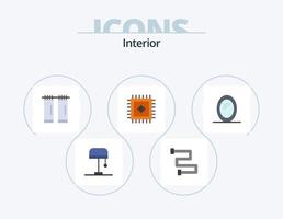 paquete de iconos planos interiores 5 diseño de iconos. . interior. . interior vector