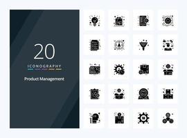 20 Product Management Solid Glyph icon for presentation vector