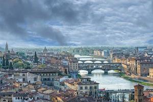 Florence Ponte Vecchio sunset view photo