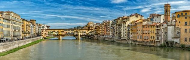 florencia ponte vecchio puesta de sol vista panorama foto