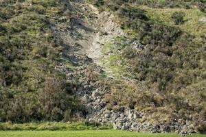 landslip landslide in tuscany hills landscape photo