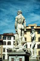 Florence Piazza della Signoria Statue vintage style photo