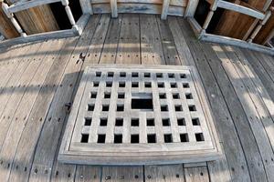 pirate ship wood porthole detail photo