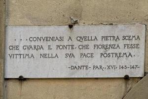 Florence Ponte Vecchio Dante Alighieri sign photo