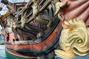 sculptures and decoration on pirate vessel photo