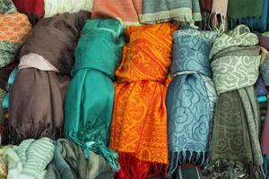 Different colors silk fabric photo