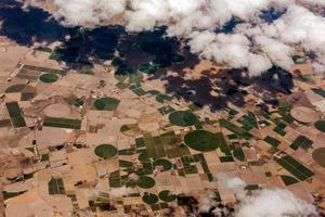 farmed fields aerial view landscape photo