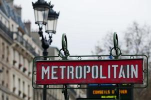 Paris Metro Metropolitain Sign photo