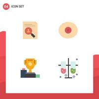 Flat Icon Pack of 4 Universal Symbols of application bowl cv anatomy champion Editable Vector Design Elements