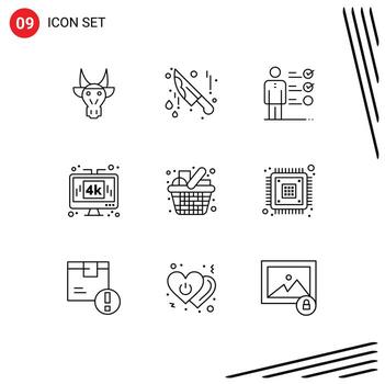 9 esquemas de vectores temáticos y símbolos editables de tecnología de carro habilidades profesionales medios computadora elementos de diseño de vectores editables