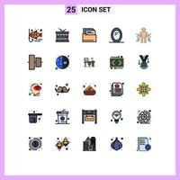 Universal Icon Symbols Group of 25 Modern Filled line Flat Colors of data sensor st mirror furniture Editable Vector Design Elements