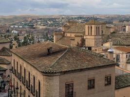 Toledo Aerial view of the medieval old town, Spain photo