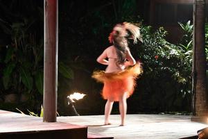 Polynesian dancer hula move effect photo