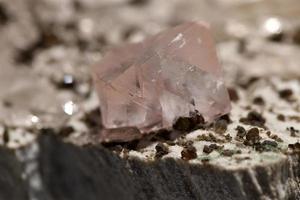 pink fluorite crystal close up photo