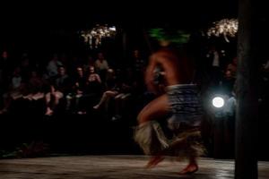 Polynesian dancer hula move effect photo