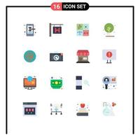 Flat Color Pack of 16 Universal Symbols of chain nature design growth farming Editable Pack of Creative Vector Design Elements
