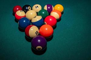 Pool billiard old eight balls table photo