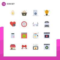 16 Universal Flat Color Signs Symbols of shutdown fake executable fail concept Editable Pack of Creative Vector Design Elements