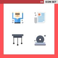 Pictogram Set of 4 Simple Flat Icons of arrested chandelier security newspaper home Editable Vector Design Elements