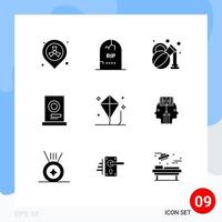 9 Solid Glyph concept for Websites Mobile and Apps fun machine halloween furniture clothes Editable Vector Design Elements