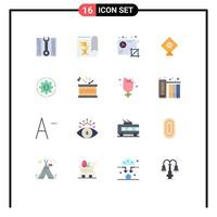 16 símbolos universales de signos de color plano de cometa de ingresos de cultivos de capital paquete editable de elementos de diseño de vectores creativos