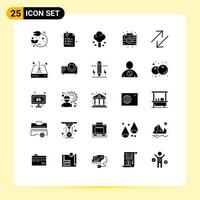 Universal Icon Symbols Group of 25 Modern Solid Glyphs of photo camera back to school birthday summer Editable Vector Design Elements