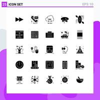 Modern Set of 25 Solid Glyphs and symbols such as hotel wear coding tie bow Editable Vector Design Elements