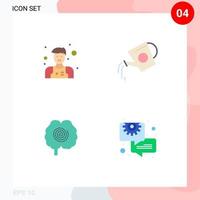 Pack of 4 Modern Flat Icons Signs and Symbols for Web Print Media such as assistant head water tank tank psychology Editable Vector Design Elements