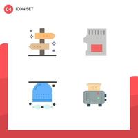 User Interface Pack of 4 Basic Flat Icons of location activities travel sd game Editable Vector Design Elements