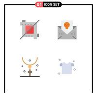 4 iconos planos universales signos símbolos de cosecha dirección de pascua horror vacaciones elementos de diseño vectorial editables vector