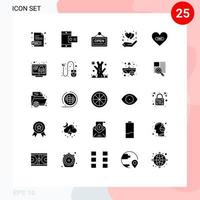 25 iconos creativos signos y símbolos modernos de signos de dolor de corazón gesto de corazón elementos de diseño vectorial editables vector