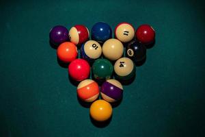 Pool billiard old eight balls table photo