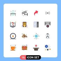 16 Thematic Vector Flat Colors and Editable Symbols of ux signal wifi essential right Editable Pack of Creative Vector Design Elements