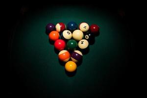 Pool billiard old eight balls table photo