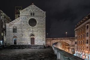 genoa santo stefano church at night photo