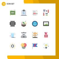 Set of 16 Modern UI Icons Symbols Signs for layout page development development design Editable Pack of Creative Vector Design Elements