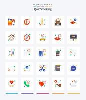 Creative Quit Smoking 25 Flat icon pack  Such As not allowed. block. smoking. banned. prison vector
