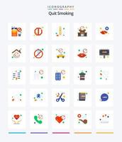 Creative Quit Smoking 25 Flat icon pack  Such As not allowed. block. smoking. banned. prison vector