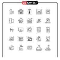 Set of 25 Modern UI Icons Symbols Signs for transport parking globe car mobile Editable Vector Design Elements